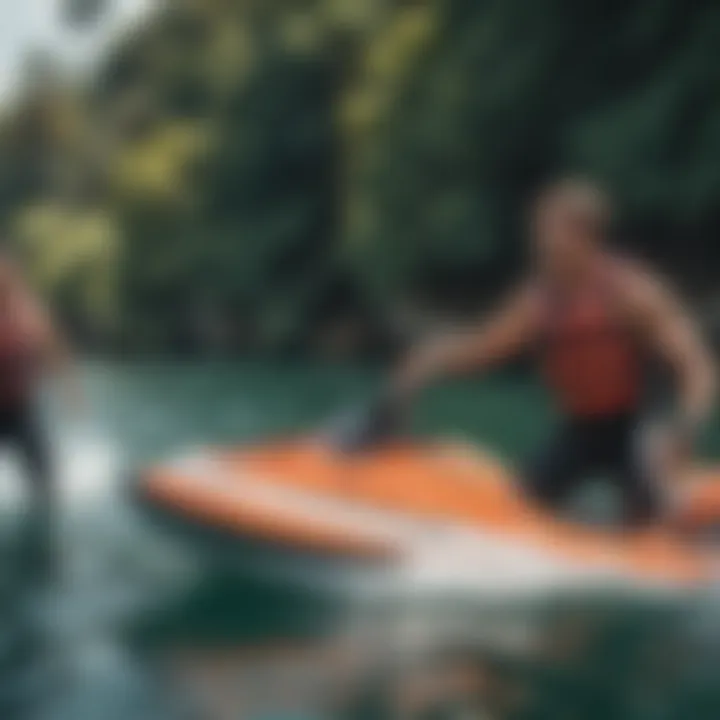 Active watersport participants enjoying their experience on the water