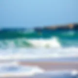 Perfect Waves Await Serene beach with perfect waves for surfing