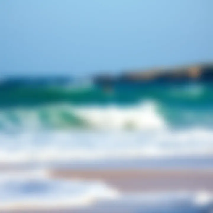 Perfect Waves Await Serene beach with perfect waves for surfing