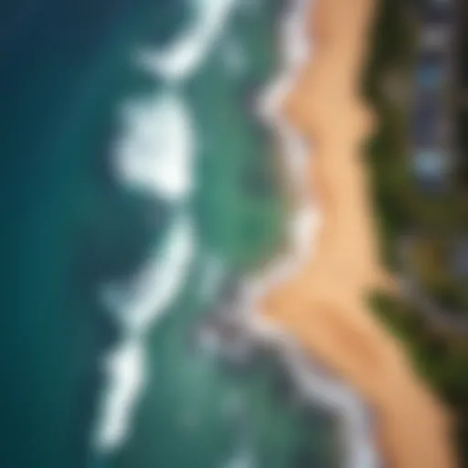 Aerial Perspective of Hookipa's Surf Breaks Aerial view of Hookipa Beach showcasing the iconic surf breaks