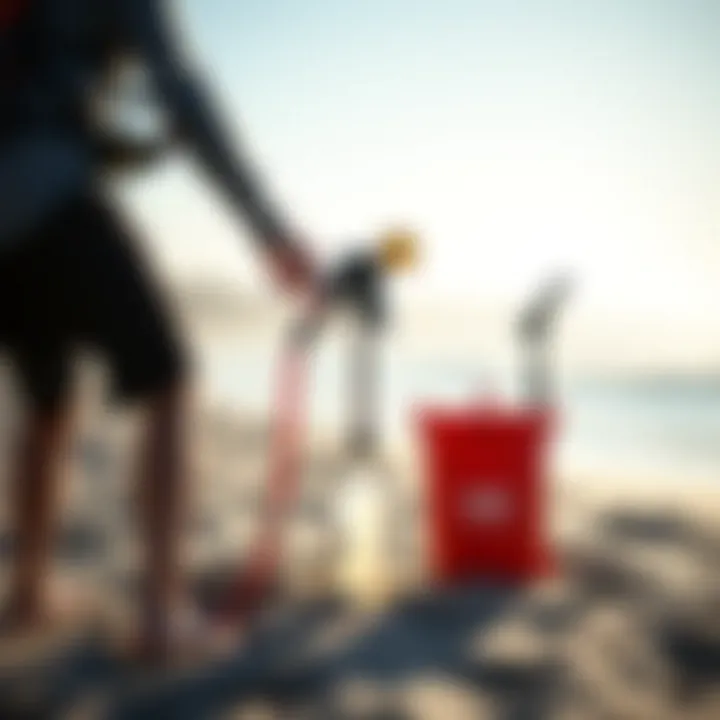 Convenience of Rinse Kits at the Beach Portable rinse kit being used in a beach setting