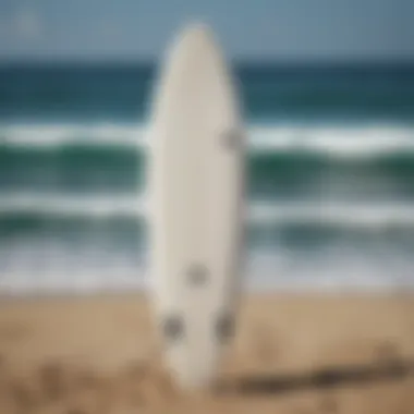Ideal Dimensions for Beginner Surfboards A diagram illustrating the dimensions of an ideal beginner surfboard.
