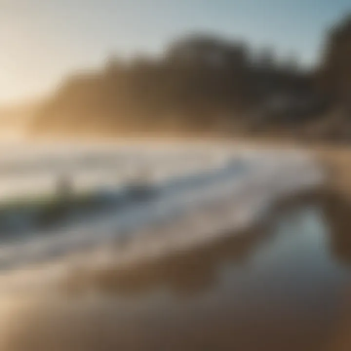 Group of surfers discussing techniques on the beach