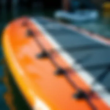 Quality Materials in Paddle Board Design Close-up of high-quality construction materials used in paddle boards