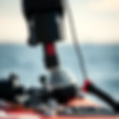 Close-up of wing foil equipment showcasing essential gear