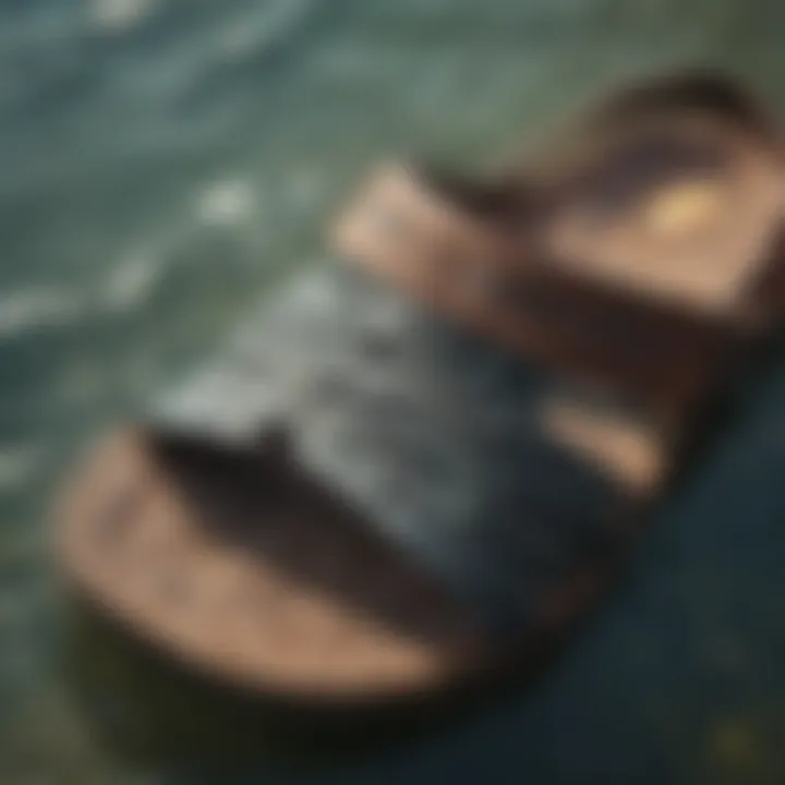 Close-up of the unique materials used in Billabong sandals