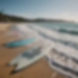 Billabong logo and surfboards on the beach