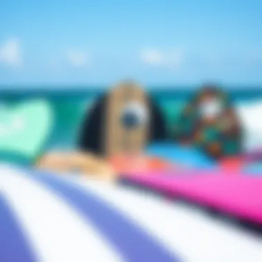 A variety of boogie board covers showcasing different styles