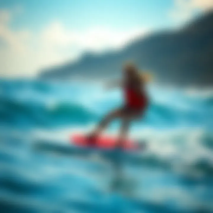User enjoying a ride on an electric surfboard