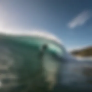 Ideal Wave Conditions for Bodyboarding Wave conditions ideal for bodyboarding with a surfer riding a wave