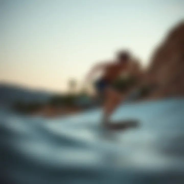 Beginner longboard rider practicing balance and riding techniques