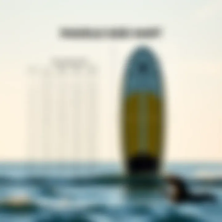 Paddle Board Size Chart Illustration of paddle board size chart based on height