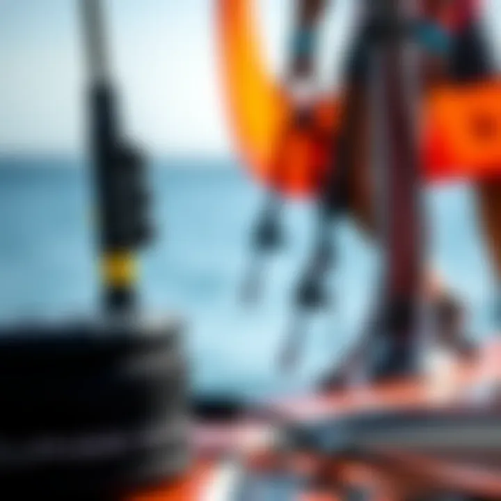 Innovative Gear Tailored for Windsurfing Close-up of windsurfing equipment designed for isthmus regions