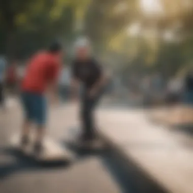 Fostering Community Involvement Community members engaging with adaptive skateboarding facilities