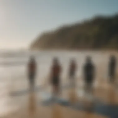 Local surfers gathering to discuss techniques and experiences.