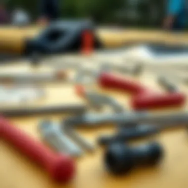 Essential Tools for Paddle Board Repair Essential repair tools arranged neatly