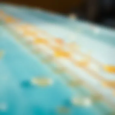 Close-up of surfboard with wax residue