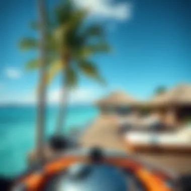 A luxurious beachfront resort overlooking turquoise waters