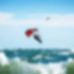 Dynamic Core kite soaring over water
