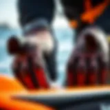 Detailed view of curl gloves showcasing unique design features