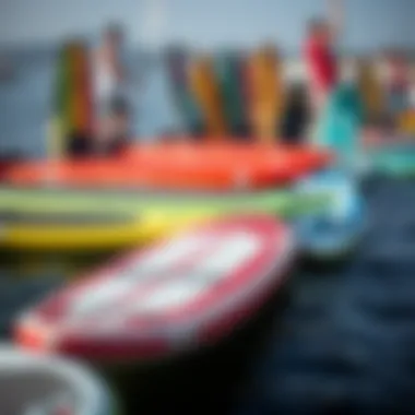 Exploring Different Board Lengths for Watersports A diverse selection of watersport boards showcasing various lengths and designs