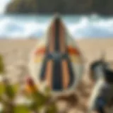 Elegant design of the Deus Ex Machina surfboard showcasing its unique shape and artistry