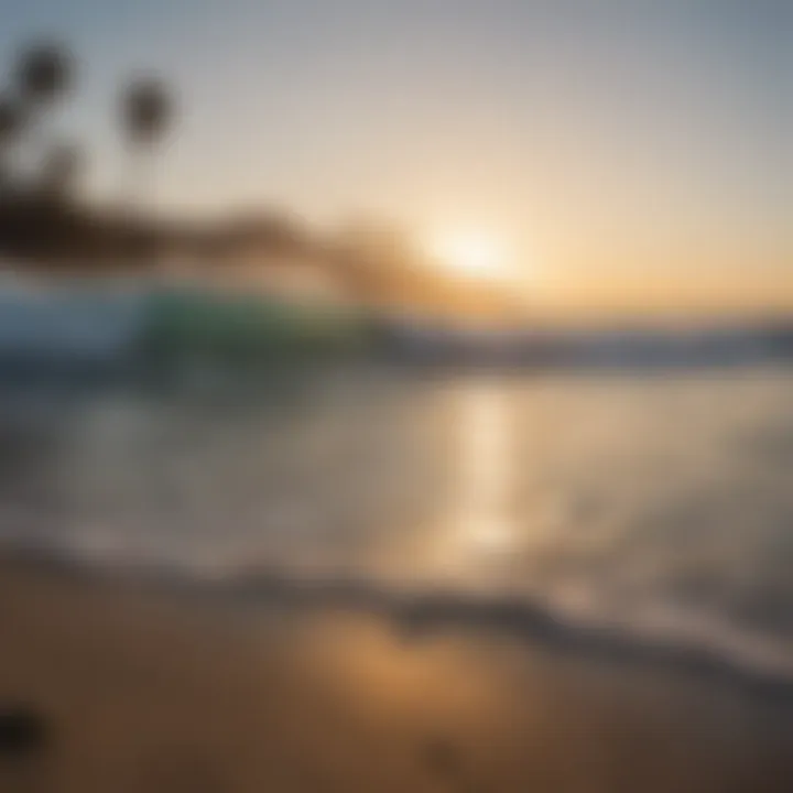 A serene morning view of Doheny surf with clear skies