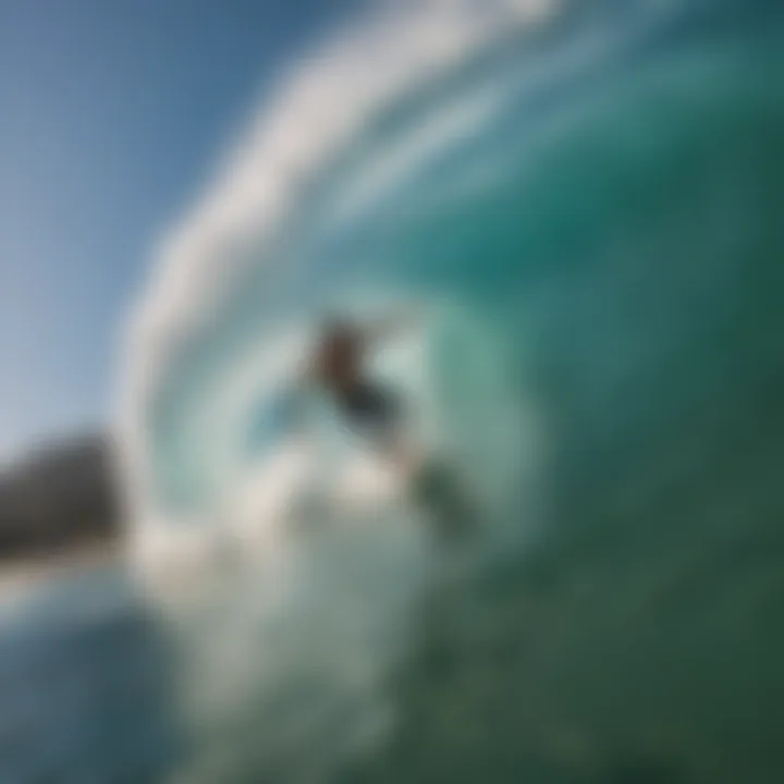 Surfers riding the perfect wave at Doheny