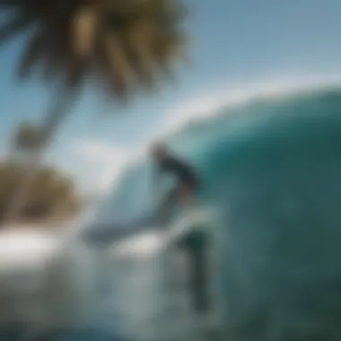 Surfing lesson in progress at El Ranchito