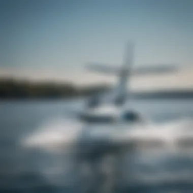 An electric hydrofoil gliding effortlessly over the water surface