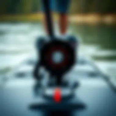 Close-up of electric paddleboard technology