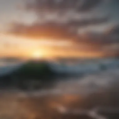 Sunset Over the Waves Stunning sunset view over a popular surf beach in Central America
