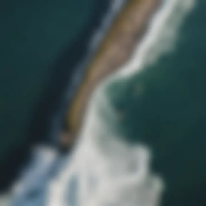 Aerial view of Steamer Lane showcasing its iconic surf breaks