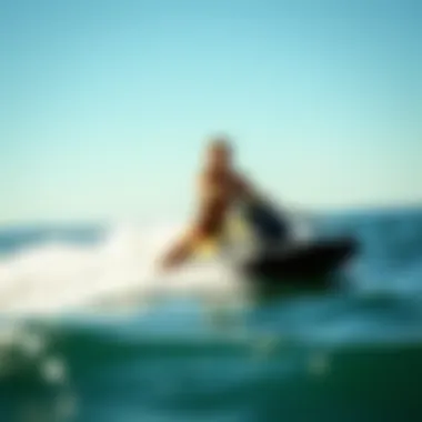 A person enjoying an exhilarating ride on a battery-powered water board.