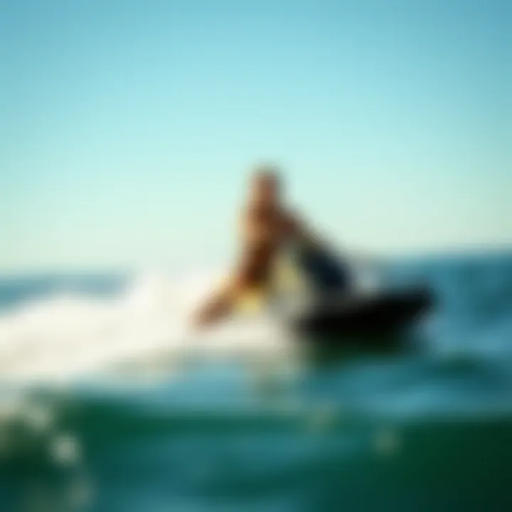 A person enjoying an exhilarating ride on a battery-powered water board.