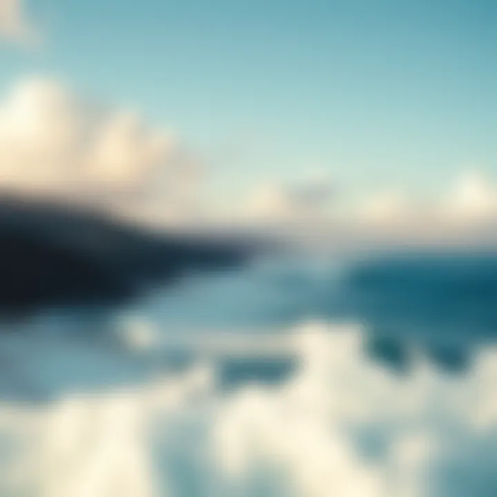 Scenic Coastline and Surfable Waves A scenic view of a Puerto Rican coastline showcasing surfable waves