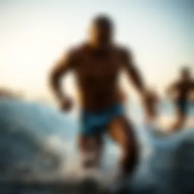 Athletes showcasing the fit of Billabong boxers in action