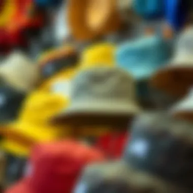 Variety of Billabong bucket hats displayed for selection