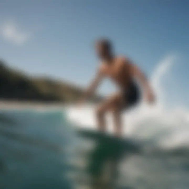 Action shot of an individual wearing Billabong Sol Searcher shorts while surfing