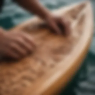 Detailed view of carving techniques on watercraft