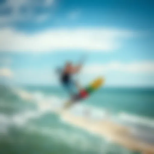 Kite surfing over Charleston's scenic coastline