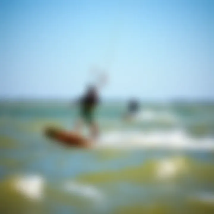 Kite surfers navigating local waters