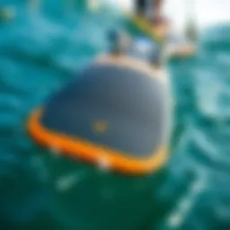 Close-up view of Churchill Makapu'u fins showcasing design features