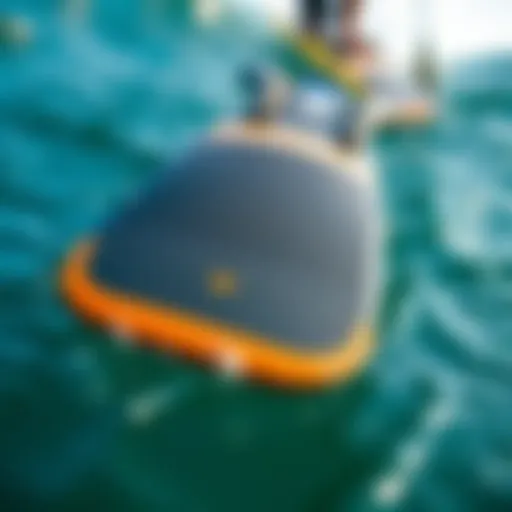 Close-up view of Churchill Makapu'u fins showcasing design features