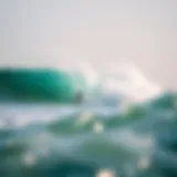 Perfect Surfing Waves A serene beach landscape with perfect waves for surfing