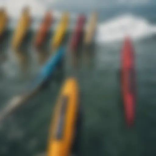 Different types of fins used in watersports