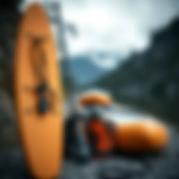 Safety equipment and guidelines alongside the paddle board