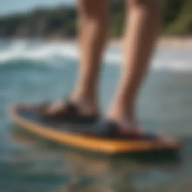 A close-up view of body board flippers showcasing their unique design.