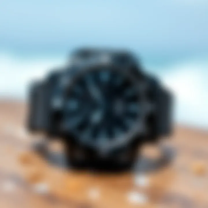 Close-up view of a state-of-the-art freestyle surf watch showcasing its features