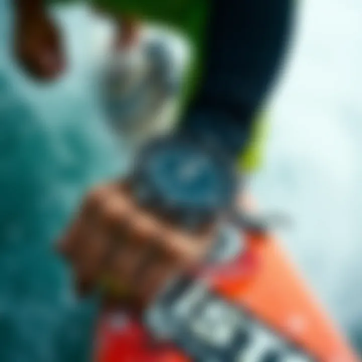 Dynamic shot of a surf watch in action during a surfing competition